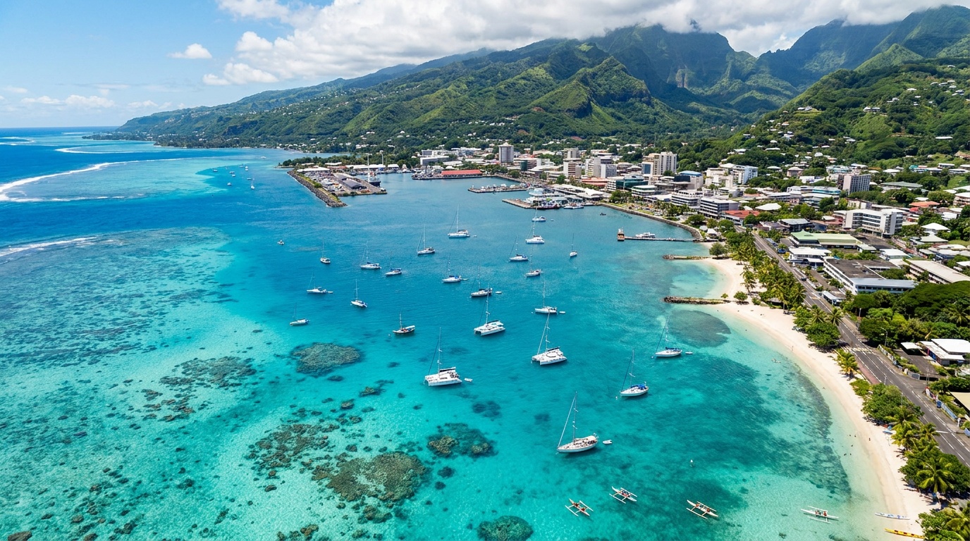 Lagon de Tahiti vu du ciel
