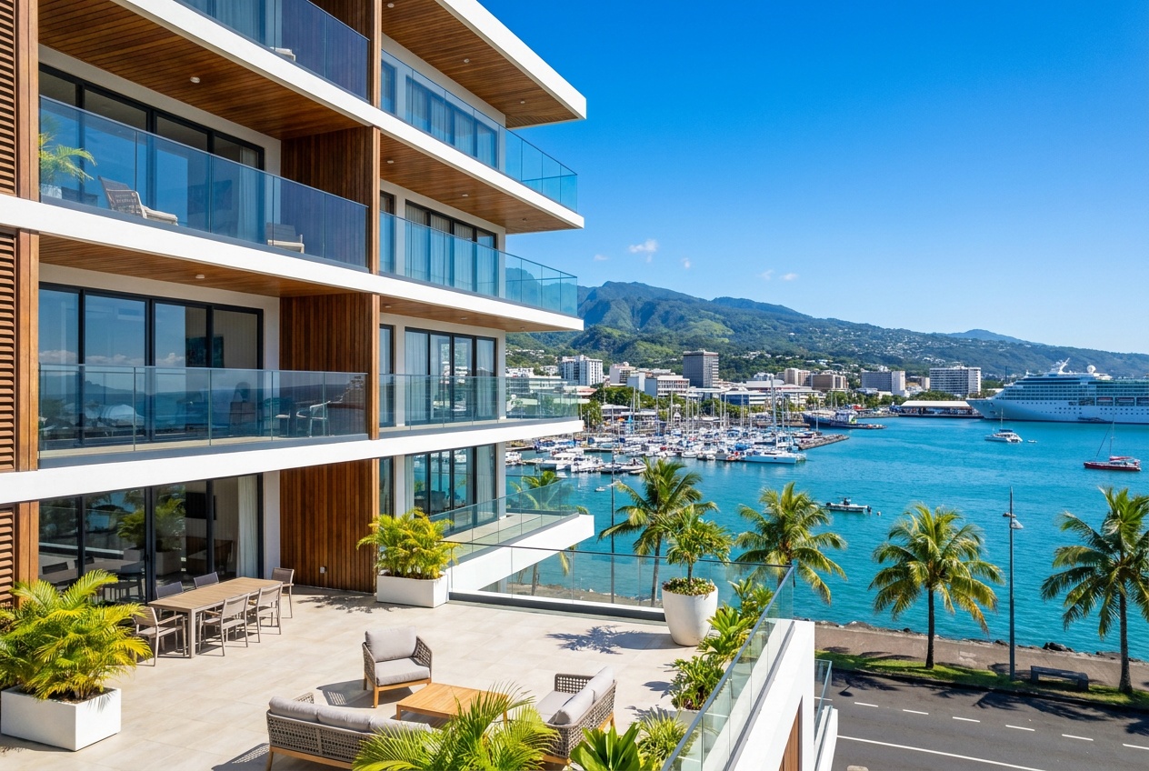 T3 vue port au cœur de Papeete