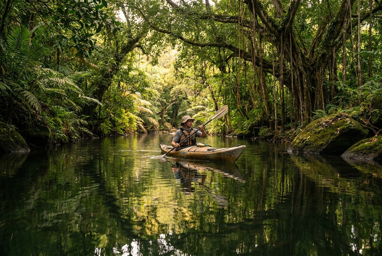 Kayak rivière Faaroa — Raiatea