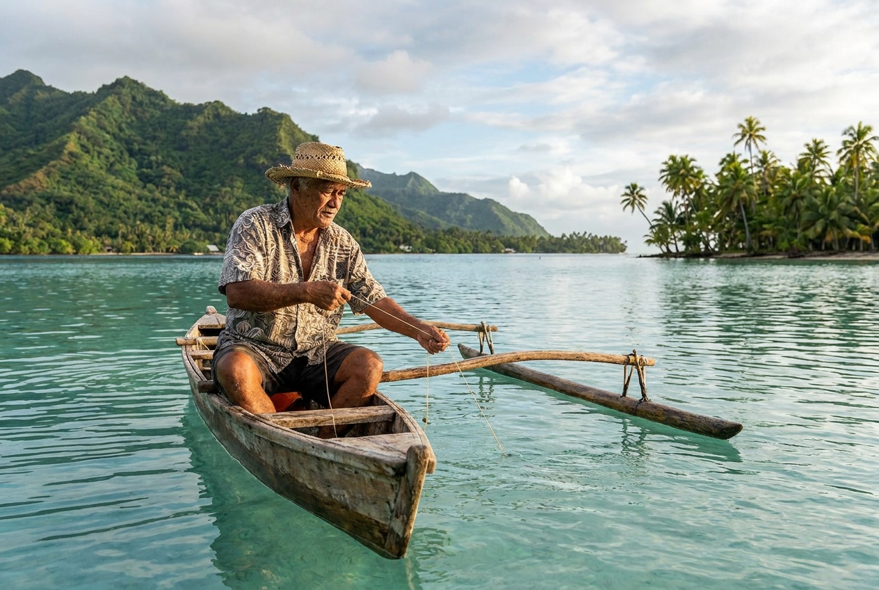 Sortie pêche lagon traditionnelle — Taha'a