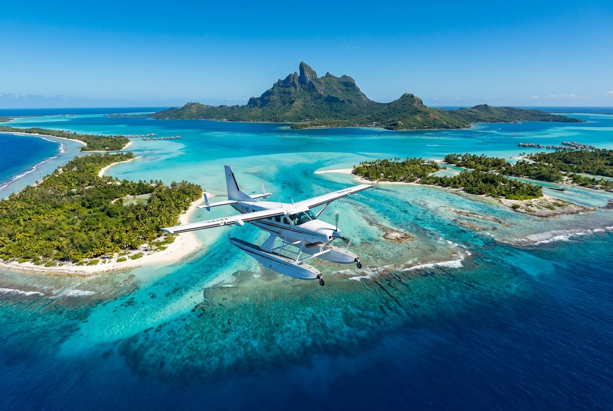 Survol du lagon en hydravion — Bora Bora