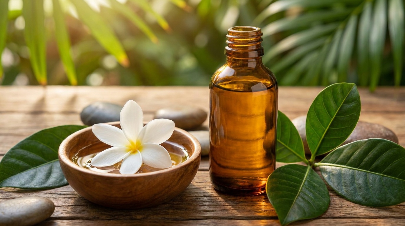 Monoï et fleur de tiaré