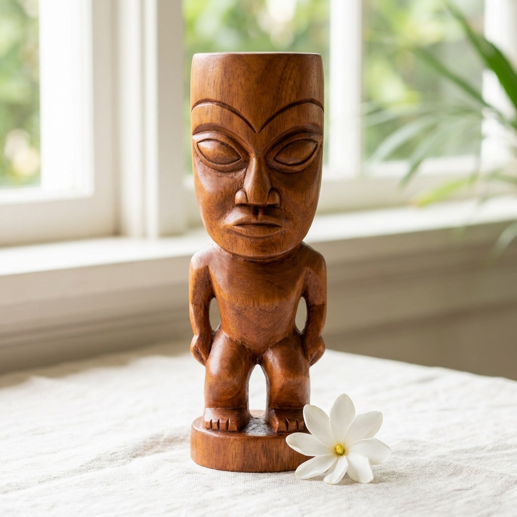 Tiki en bois de tou sculpté