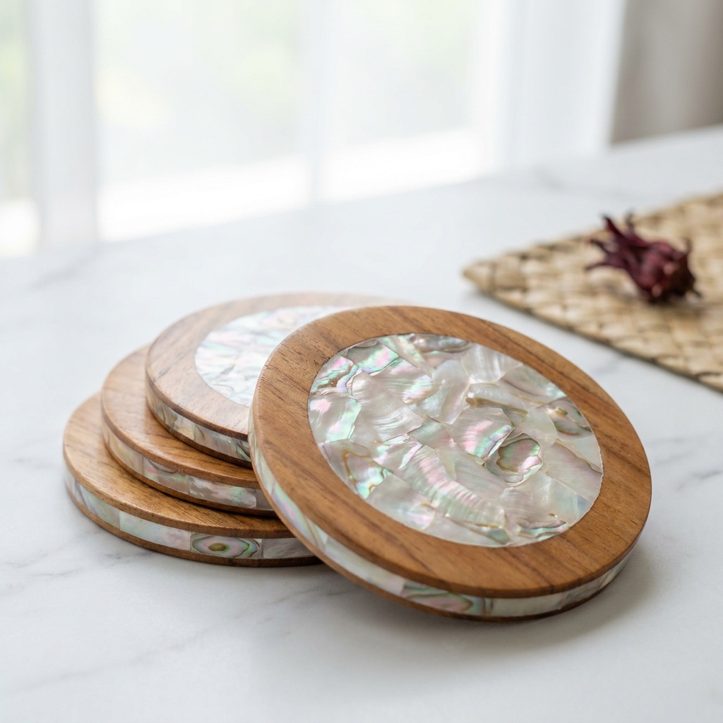 Set de 4 dessous de verre nacre