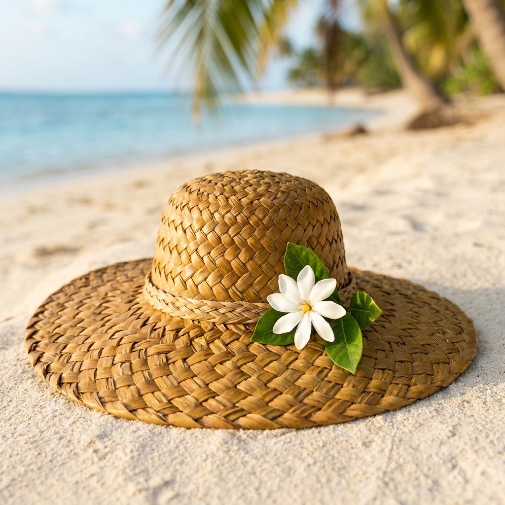 Chapeau de paille tressé main