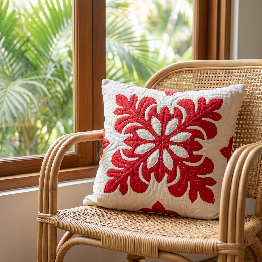 Coussin tifaifai motif fleur