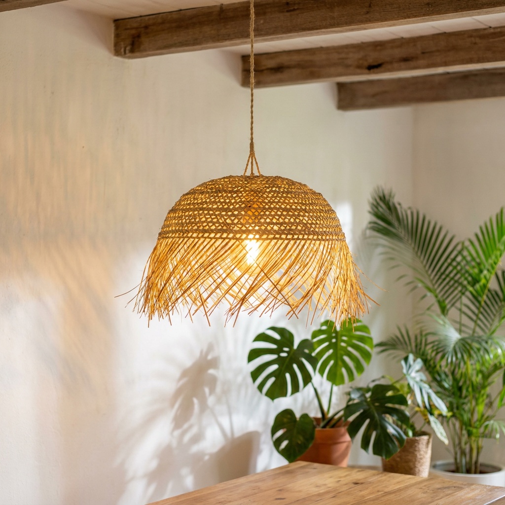 Luminaire suspension en pandanus