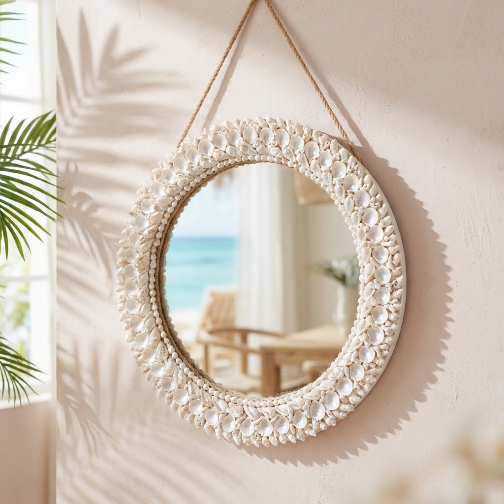 Miroir cadre coquillage