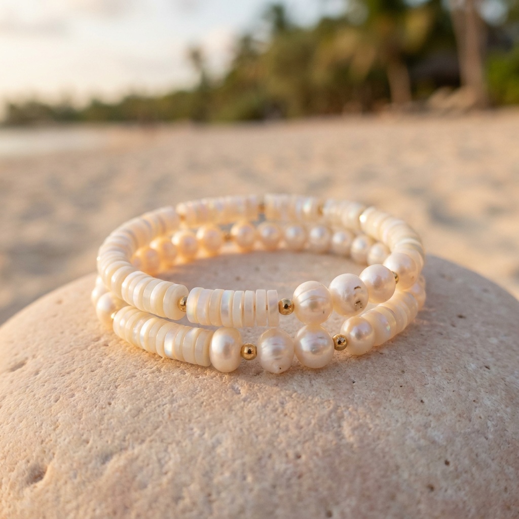Bracelet nacre & perles d'eau douce