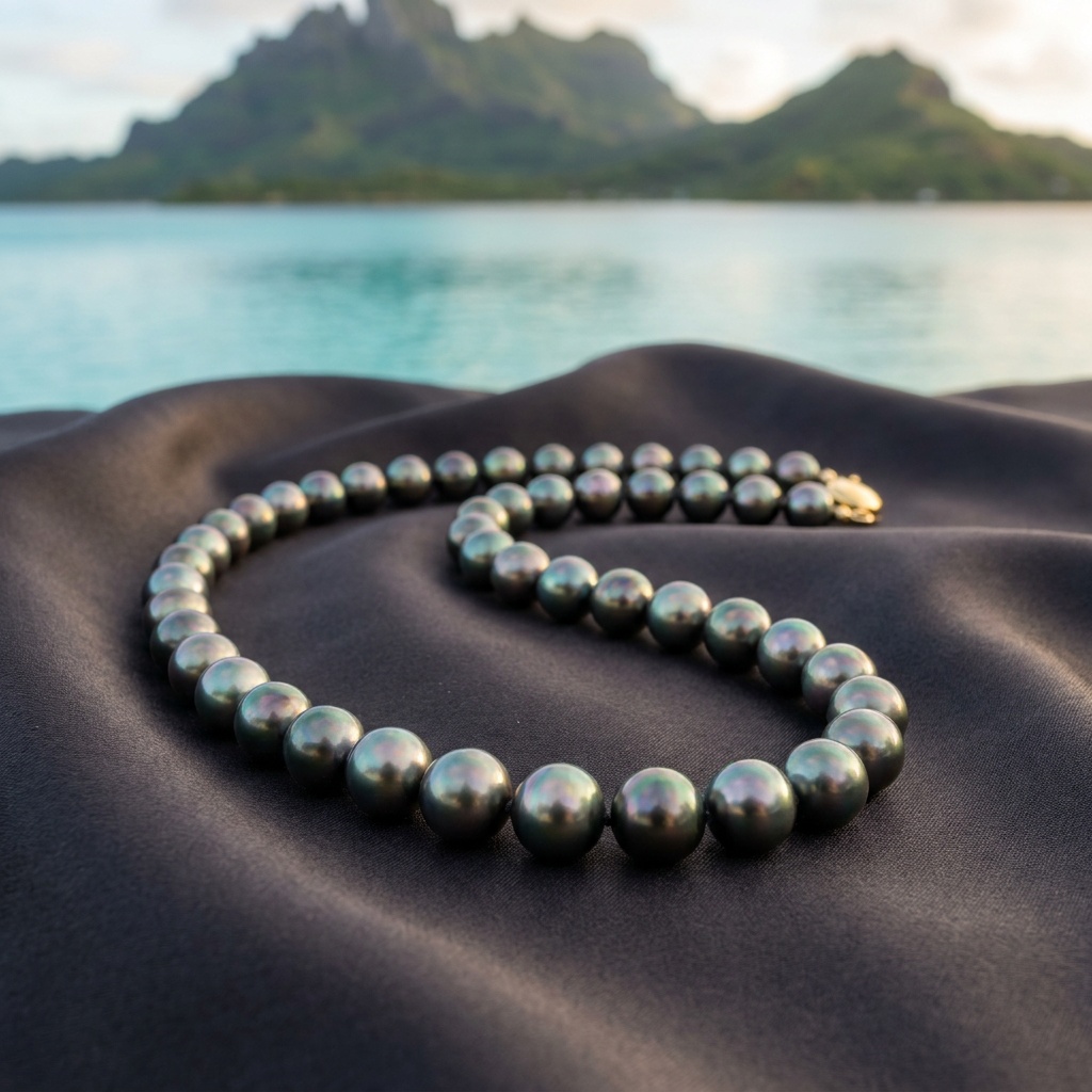 Collier rang de perles de Tahiti