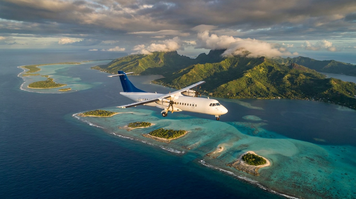 Avion en vol dans le ciel du Pacifique
