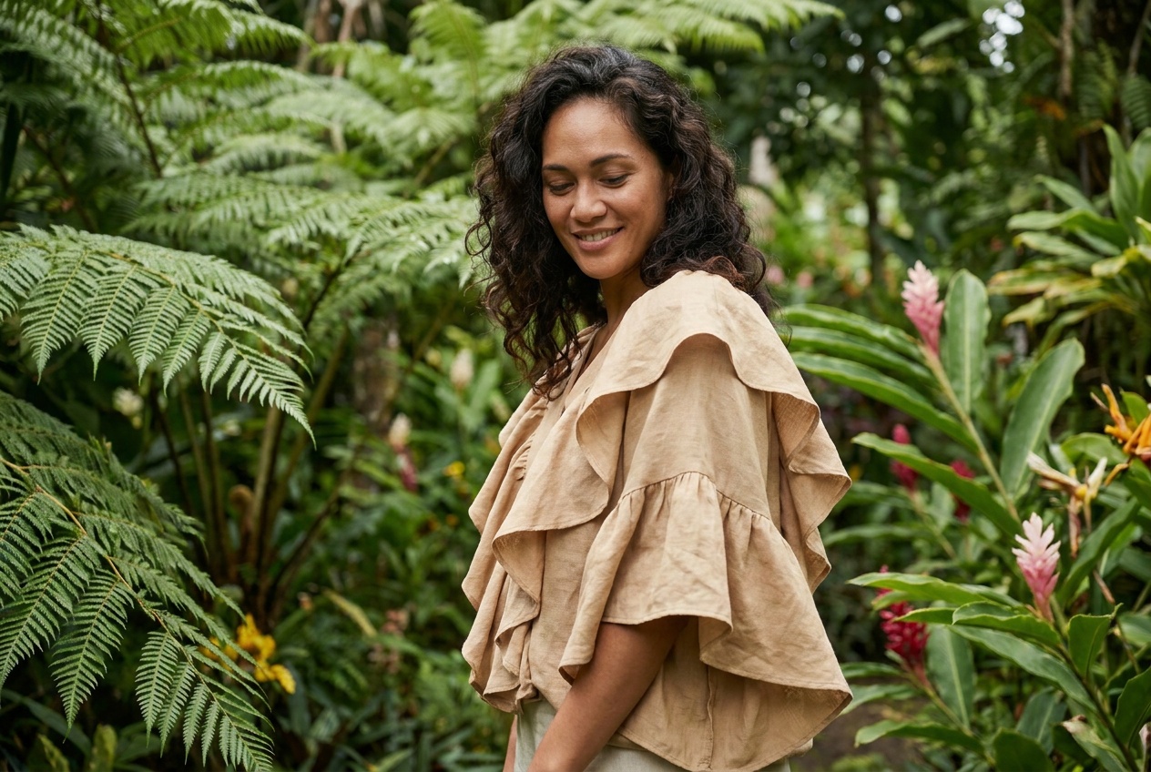 Blouse Tehani volantée