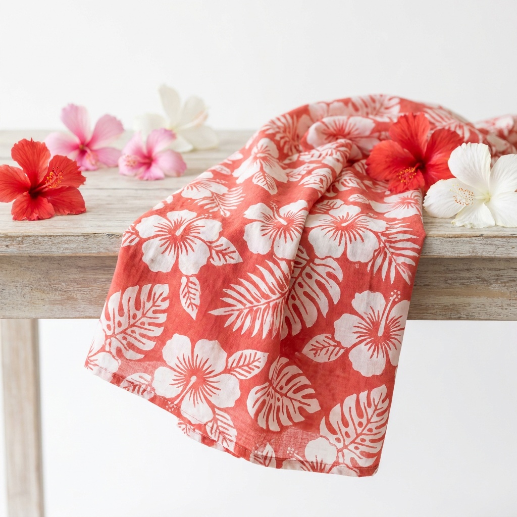 Paréo Hibiscus Corail