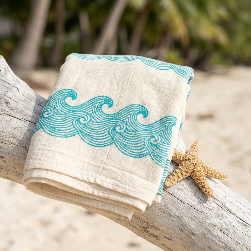 Paréo Vagues Turquoise