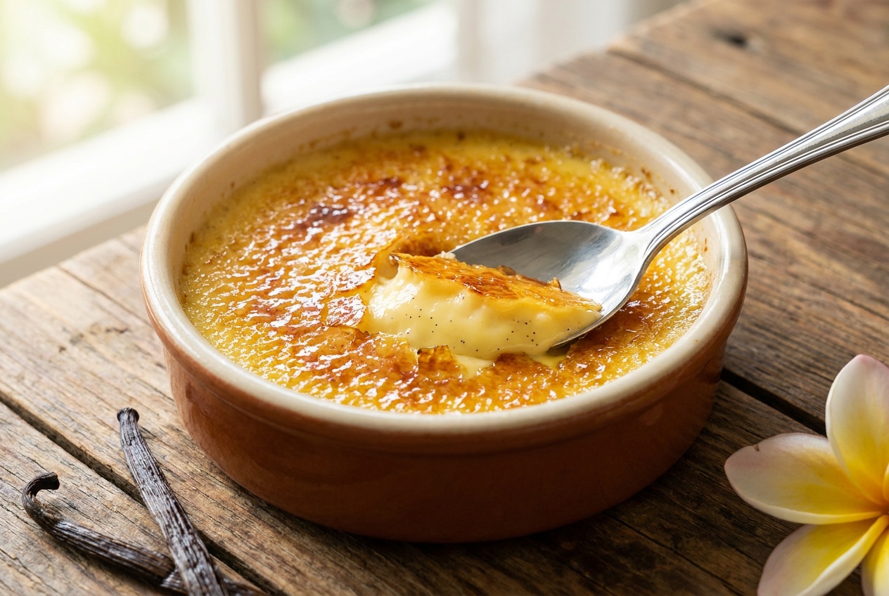 Crème brûlée à la vanille de Taha'a